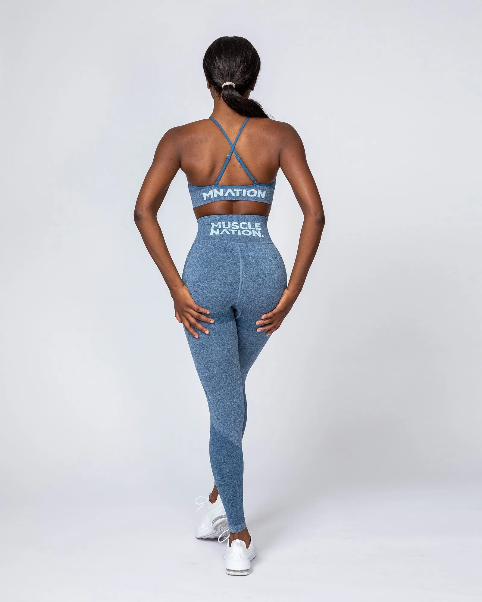 Shape Up Seamless Full Length Leggings - Navy Marl sold by Muscle Nation product image thumbnail 2