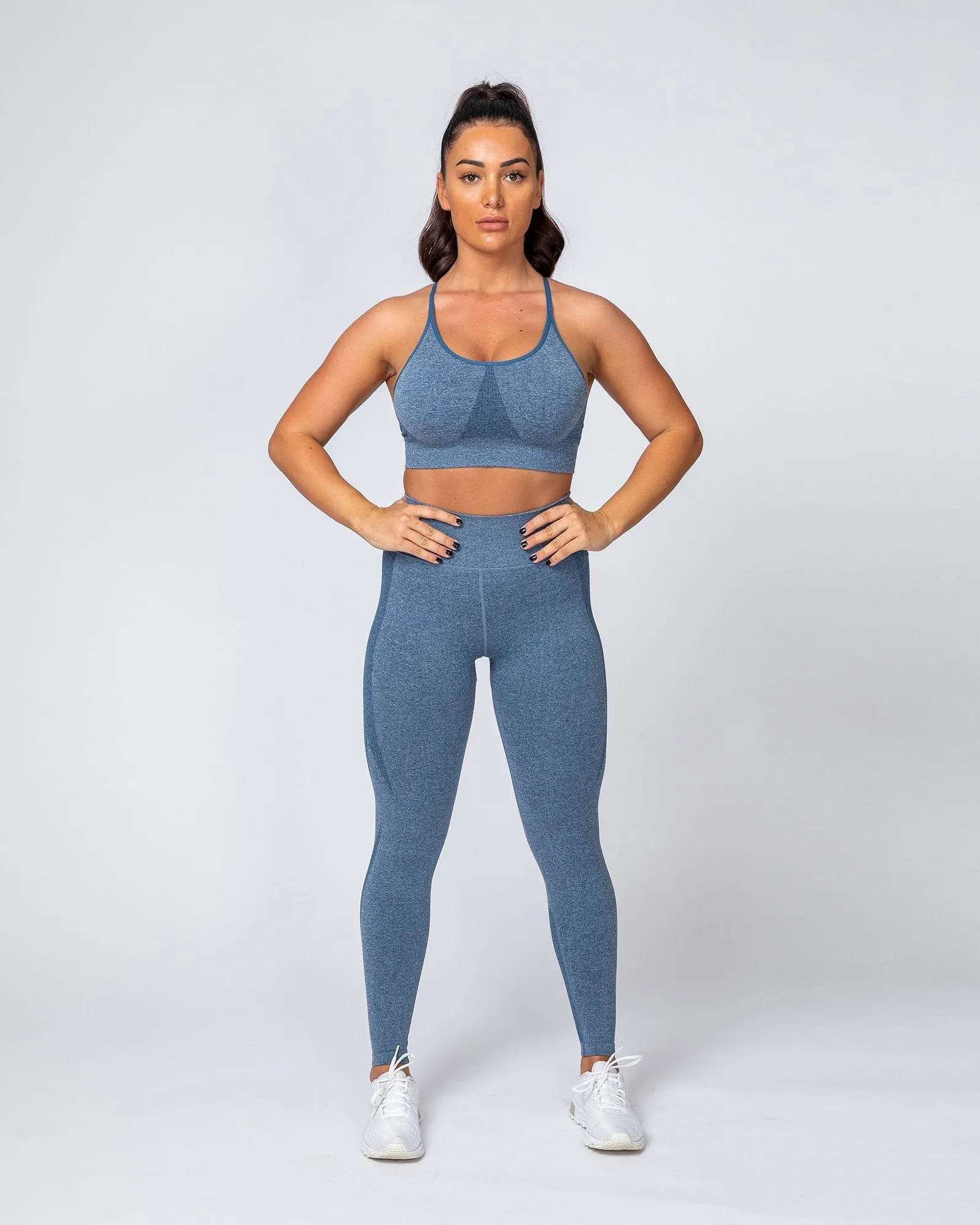 Shape Up Seamless Full Length Leggings - Navy Marl sold by Muscle Nation product image thumbnail 3