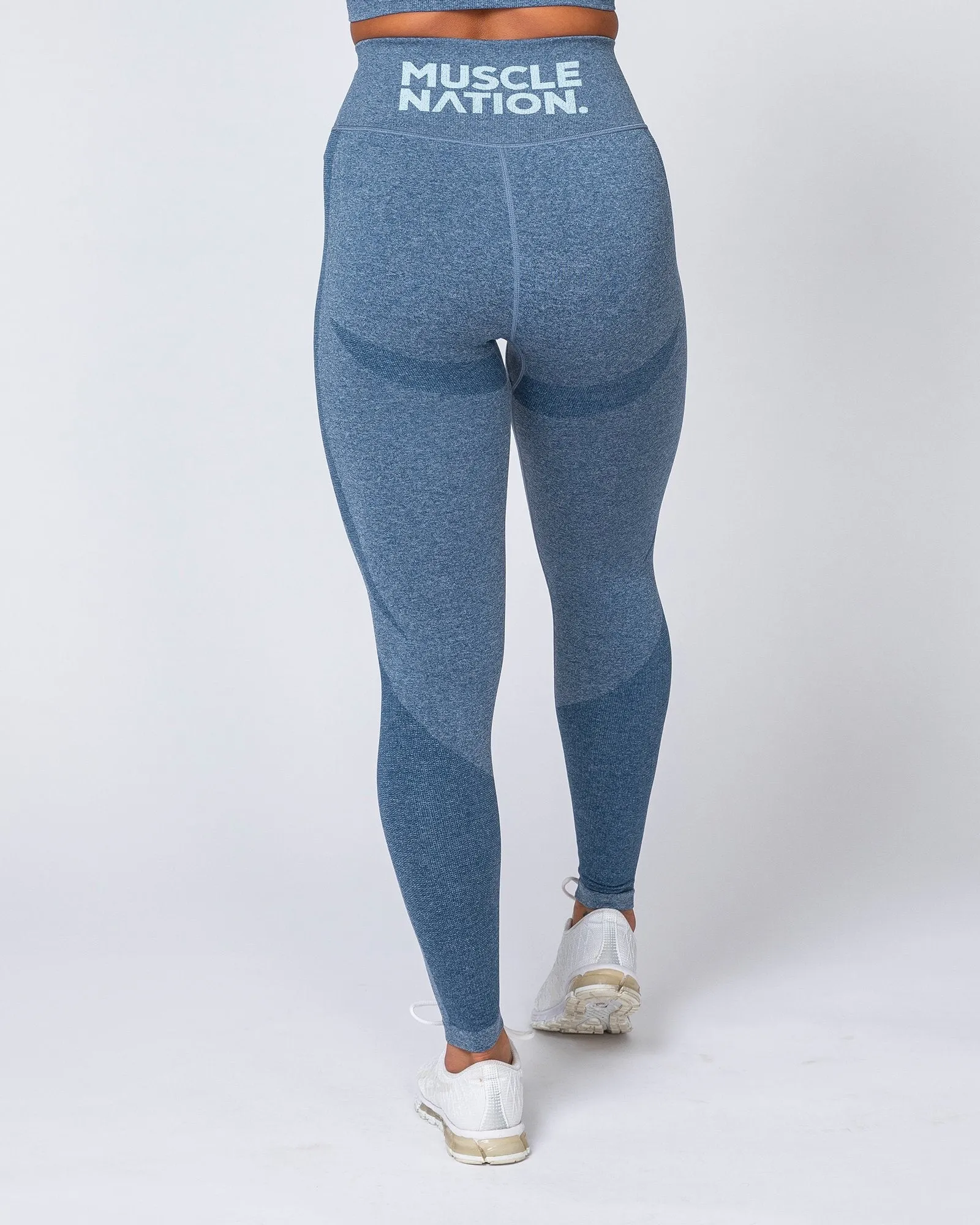 Shape Up Seamless Full Length Leggings - Navy Marl sold by Muscle Nation