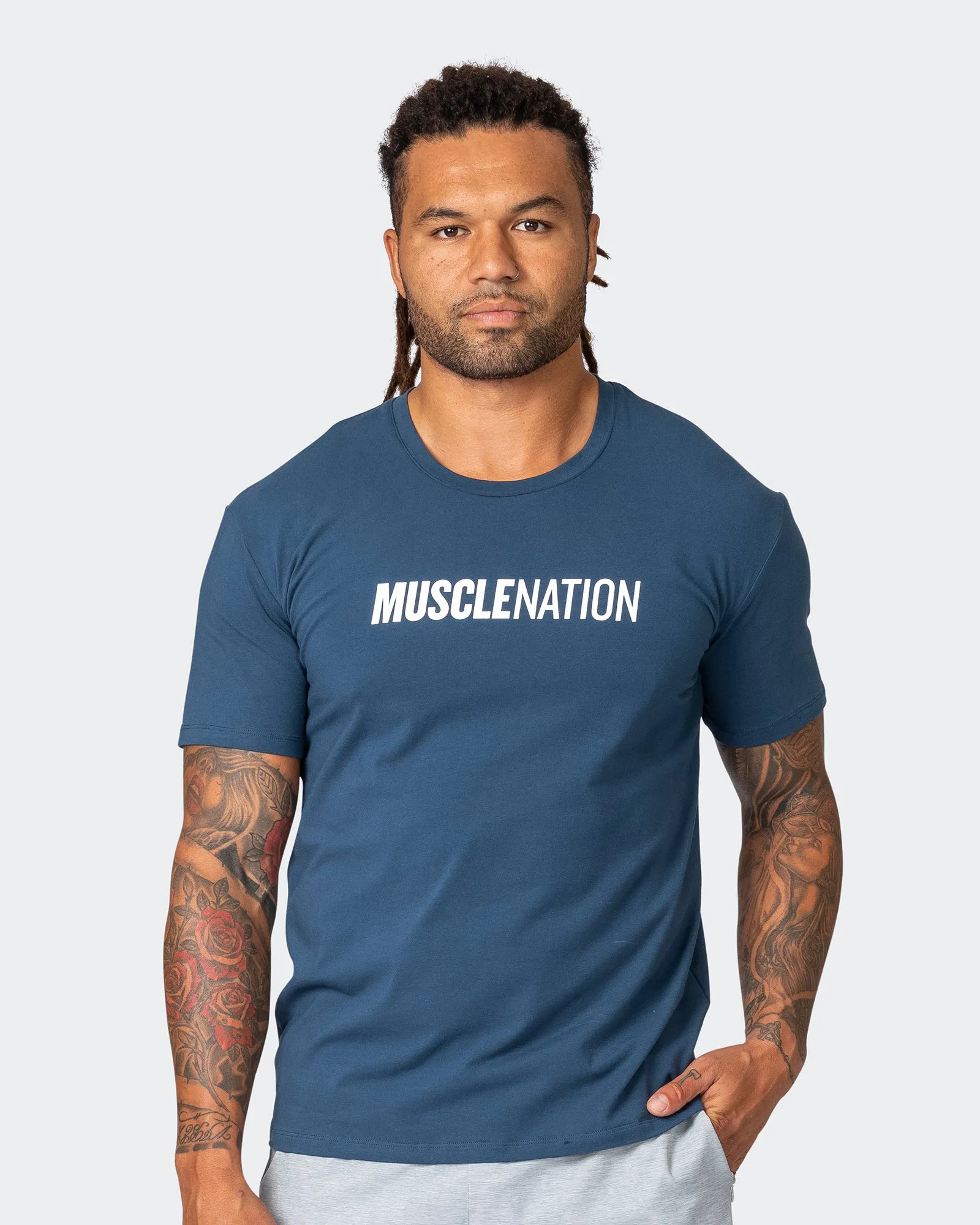 Strike Tee - Bluesteel sold by Muscle Nation