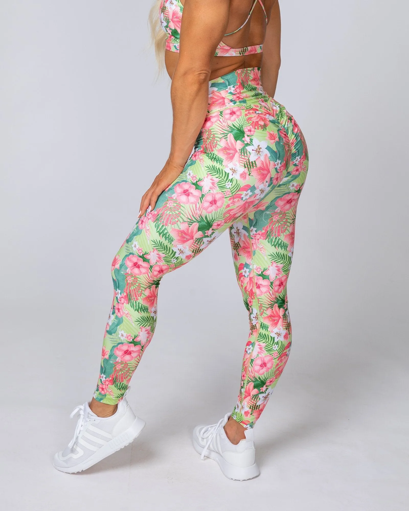 HBxMN Sweetheart Ankle Length Leggings - Tropical Floral sold by Muscle Nation