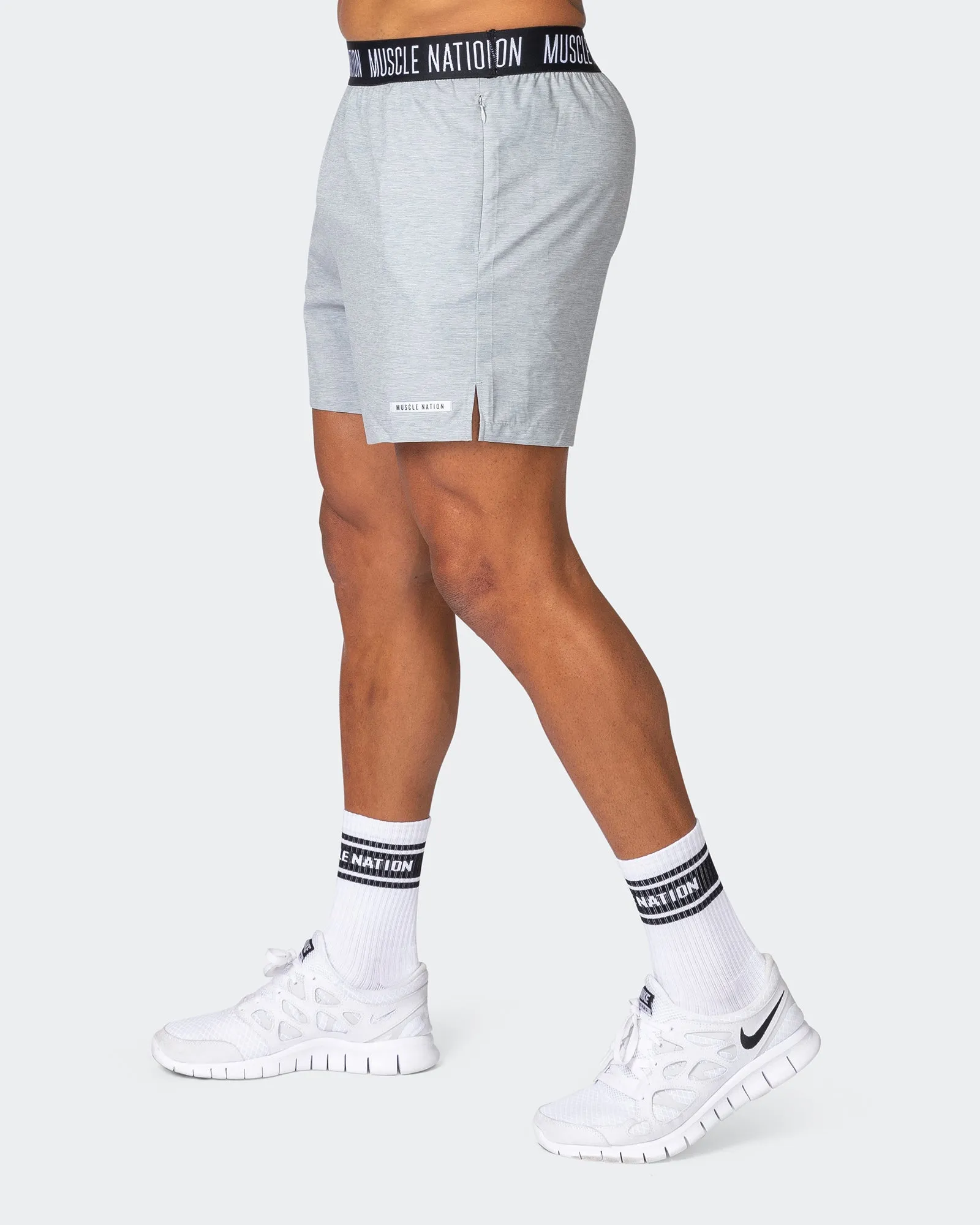Level Up Training 4" Shorts - Quiet Grey Marl sold by Muscle Nation product image thumbnail 4