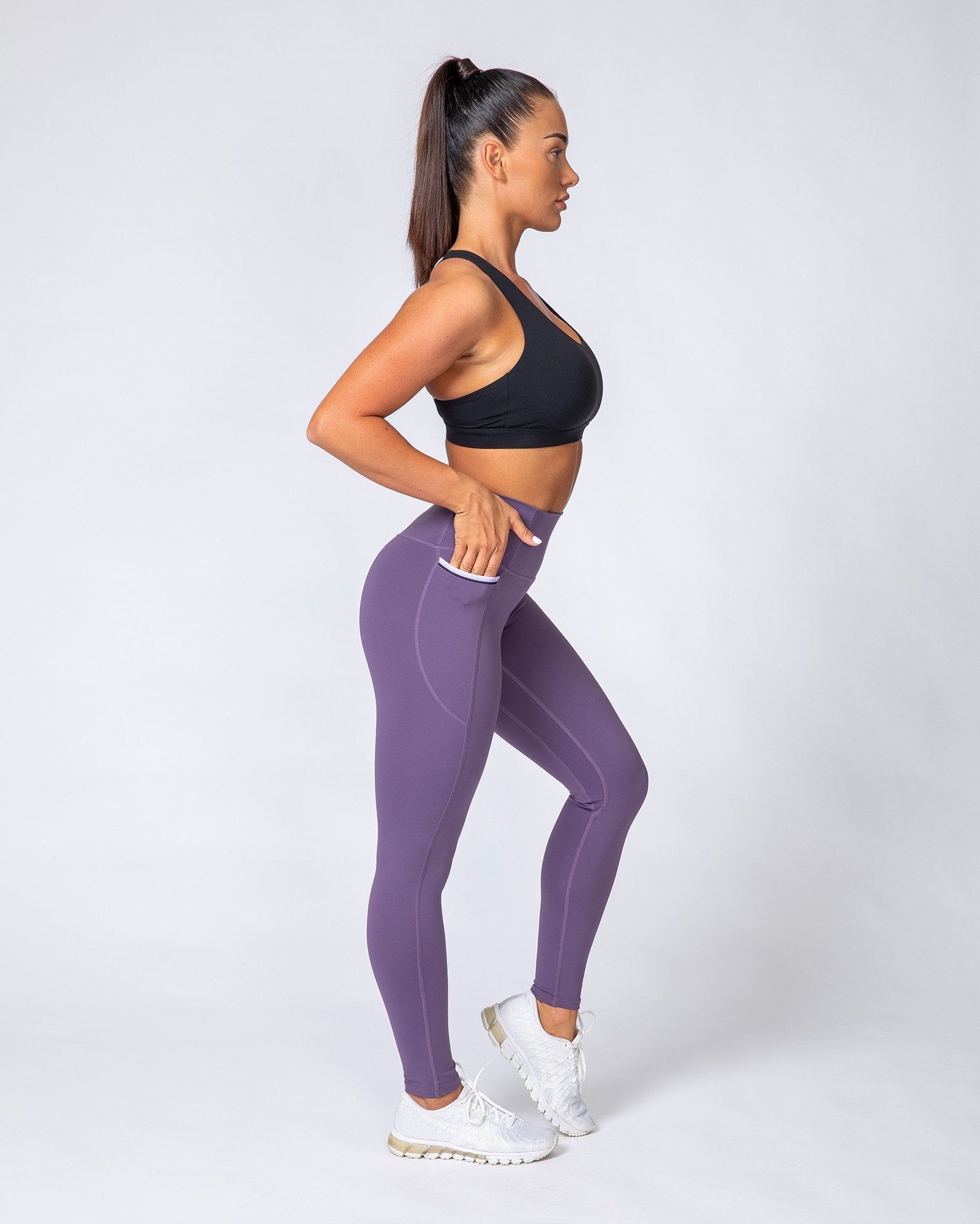 Ultra High Waist Full Length Leggings - Velvet Purple sold by Muscle Nation product image thumbnail 2