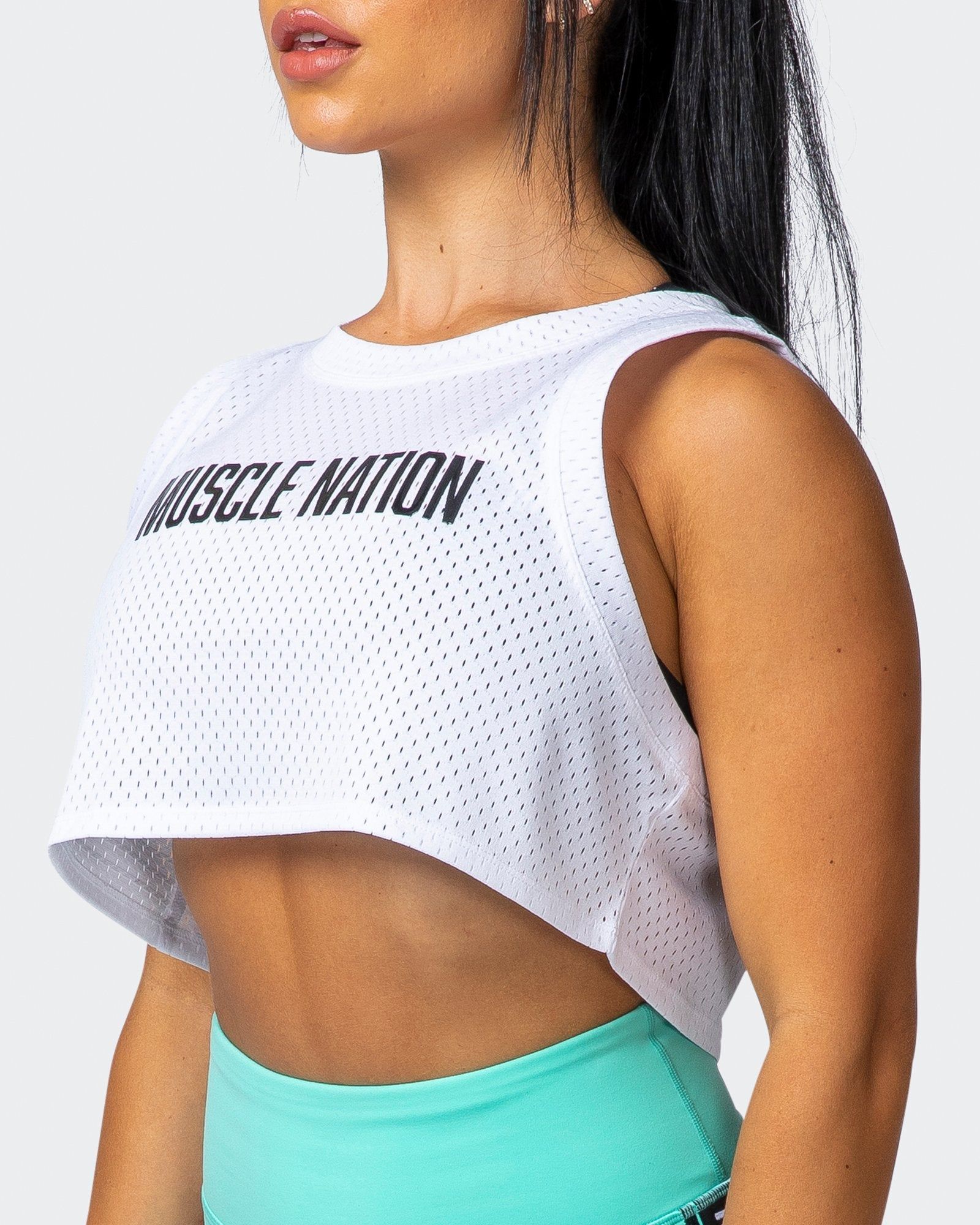 Agile Ultra Cropped Tank - White sold by Muscle Nation product image thumbnail 3