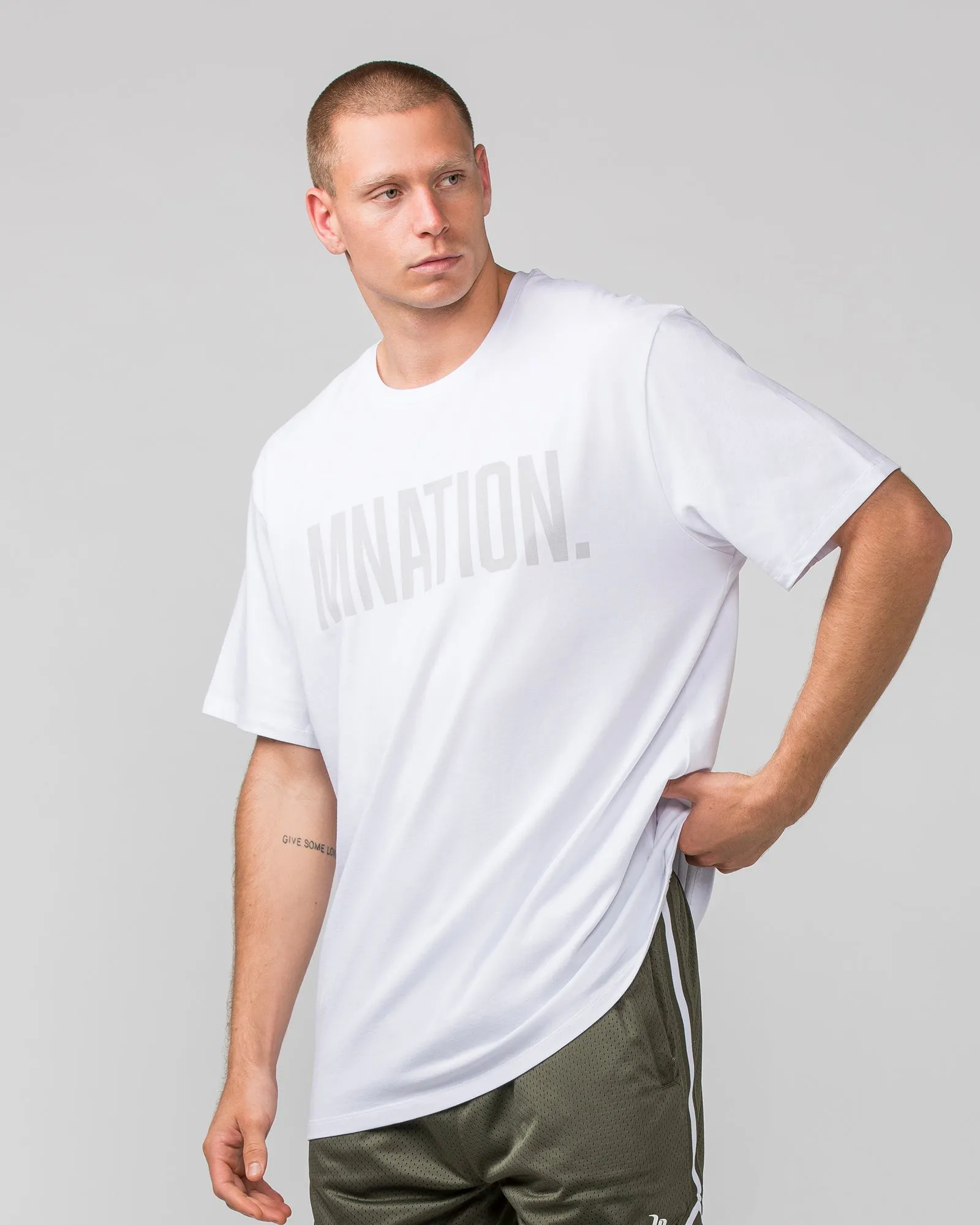 Oversized Tonal Tee - White sold by Muscle Nation product image thumbnail 3