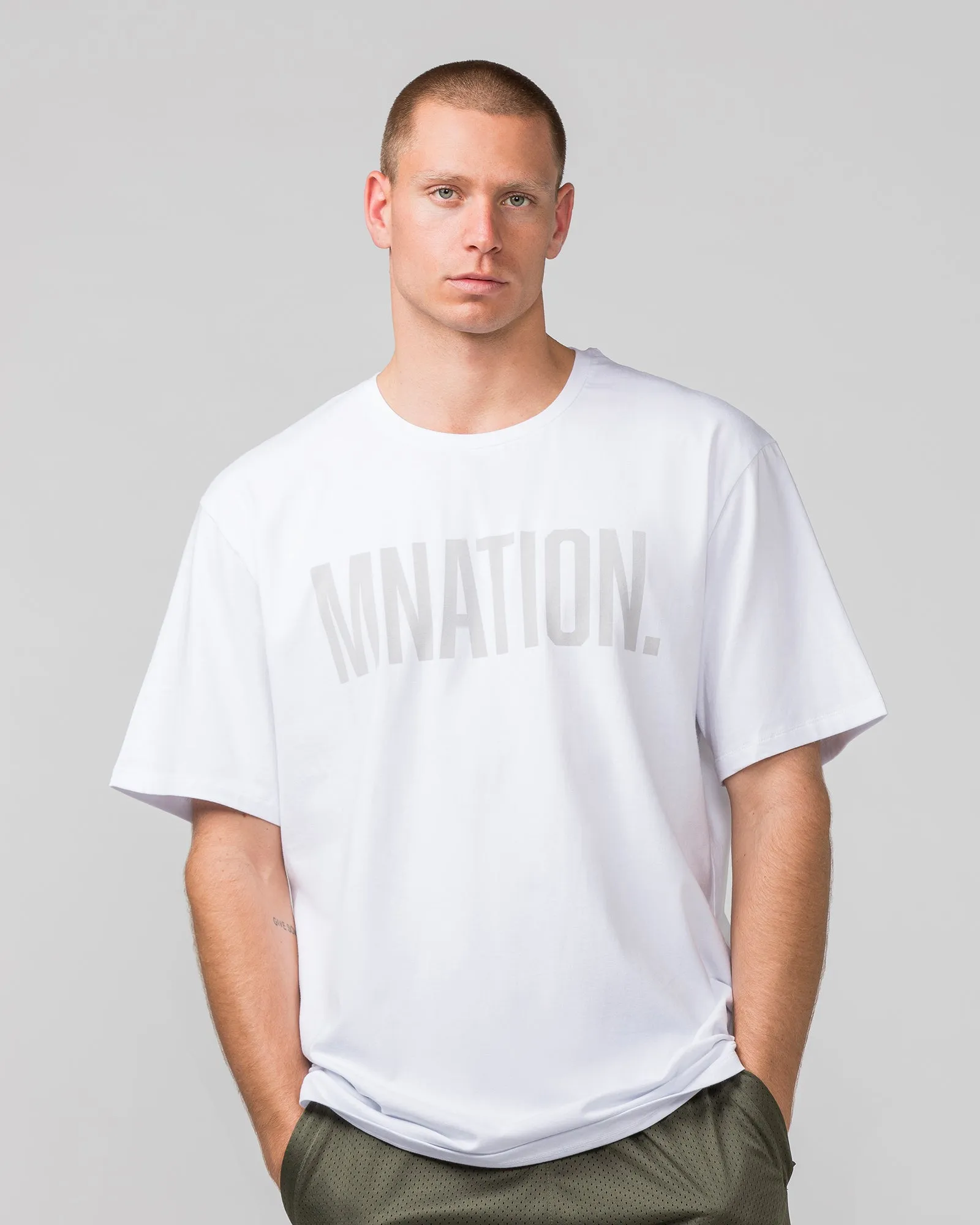 Oversized Tonal Tee - White sold by Muscle Nation product image thumbnail 2