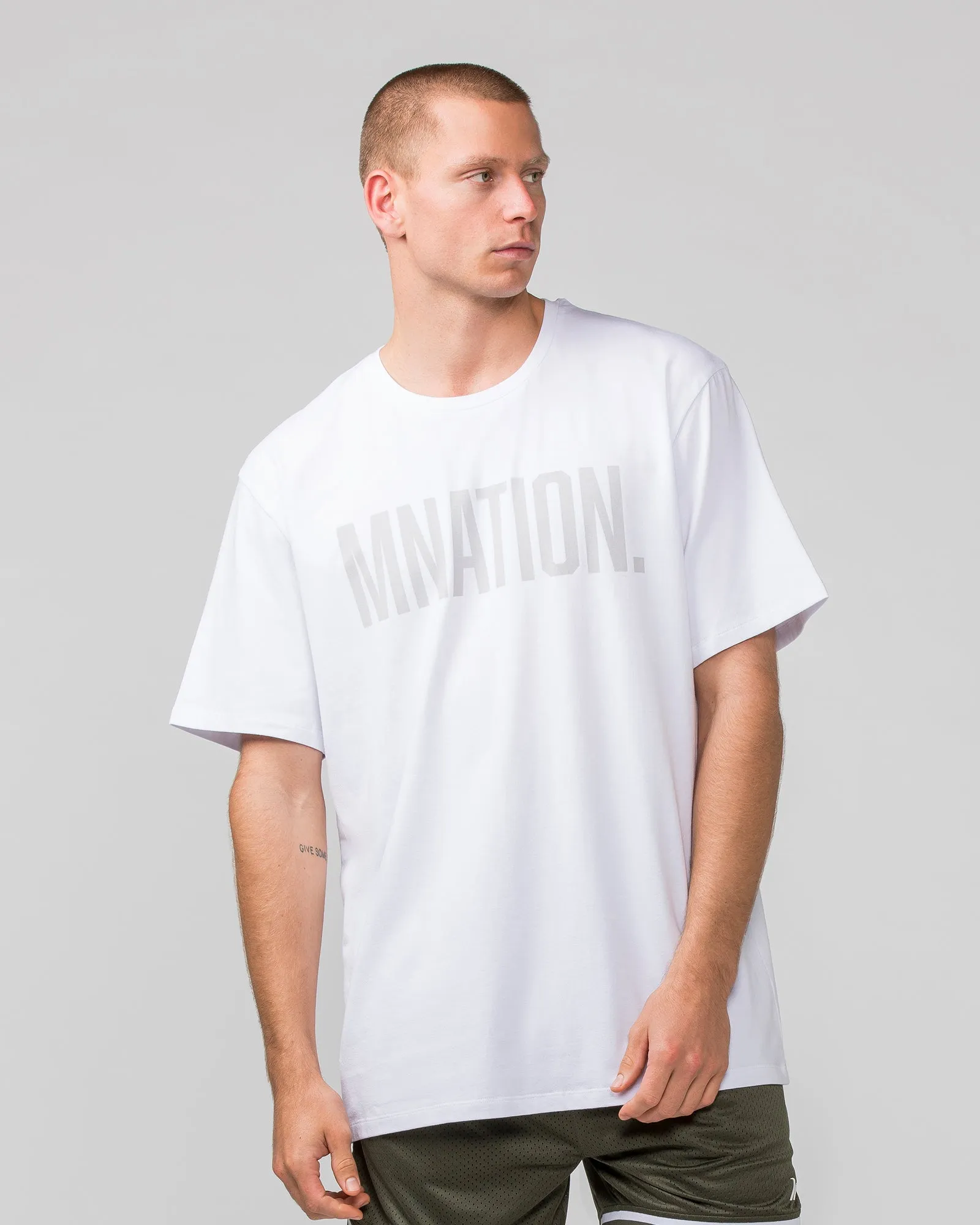 Oversized Tonal Tee - White sold by Muscle Nation