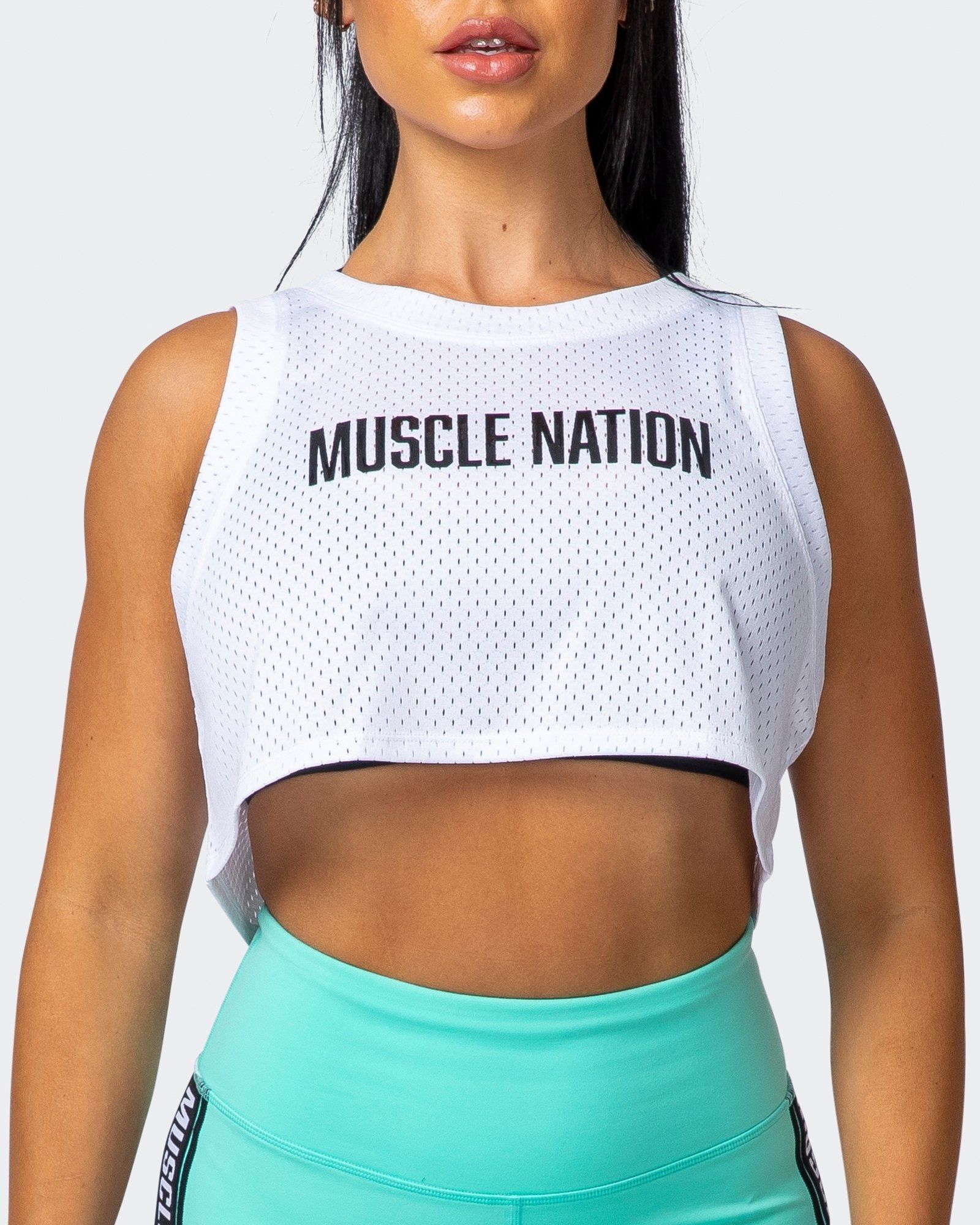 Agile Ultra Cropped Tank - White sold by Muscle Nation product image thumbnail 2