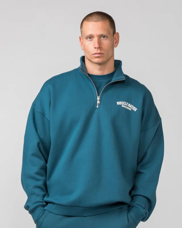Classic Quarter Zip  - Tidal Teal sold by Muscle Nation