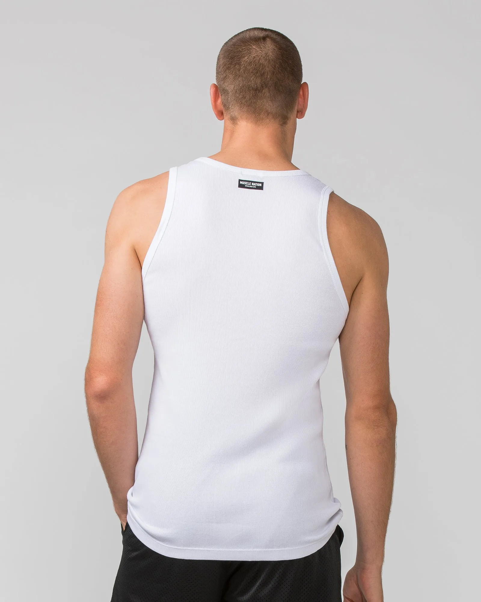 Rib Fitted Training Tank - White sold by Muscle Nation product image thumbnail 4
