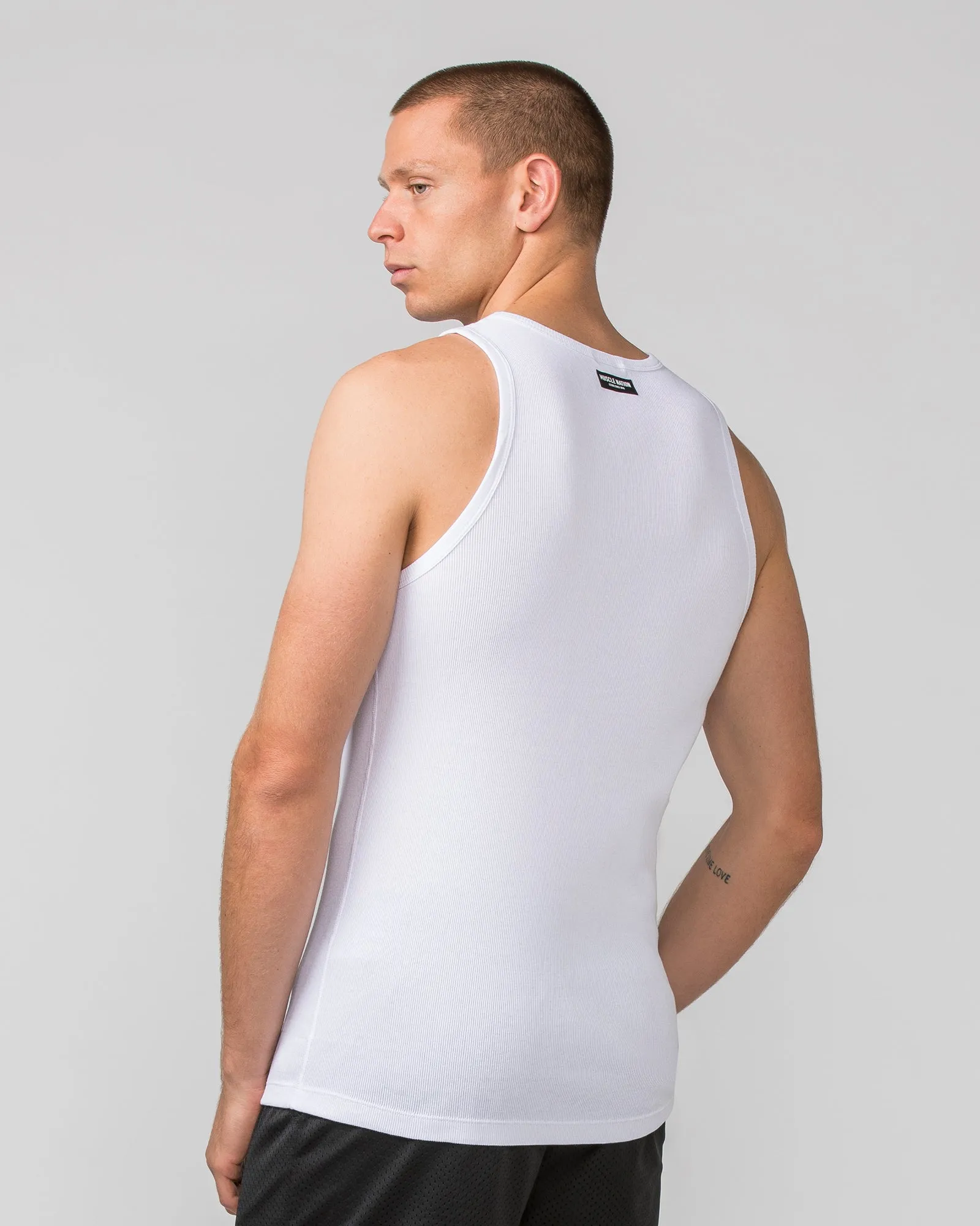 Rib Fitted Training Tank - White sold by Muscle Nation product image thumbnail 3