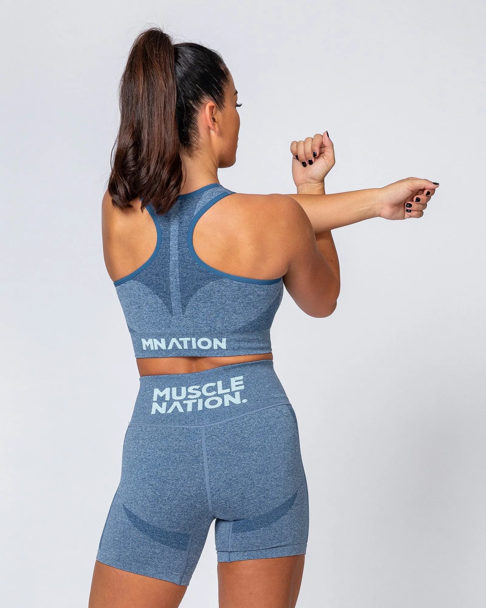 Comfort Seamless Bra - Navy Marl sold by Muscle Nation