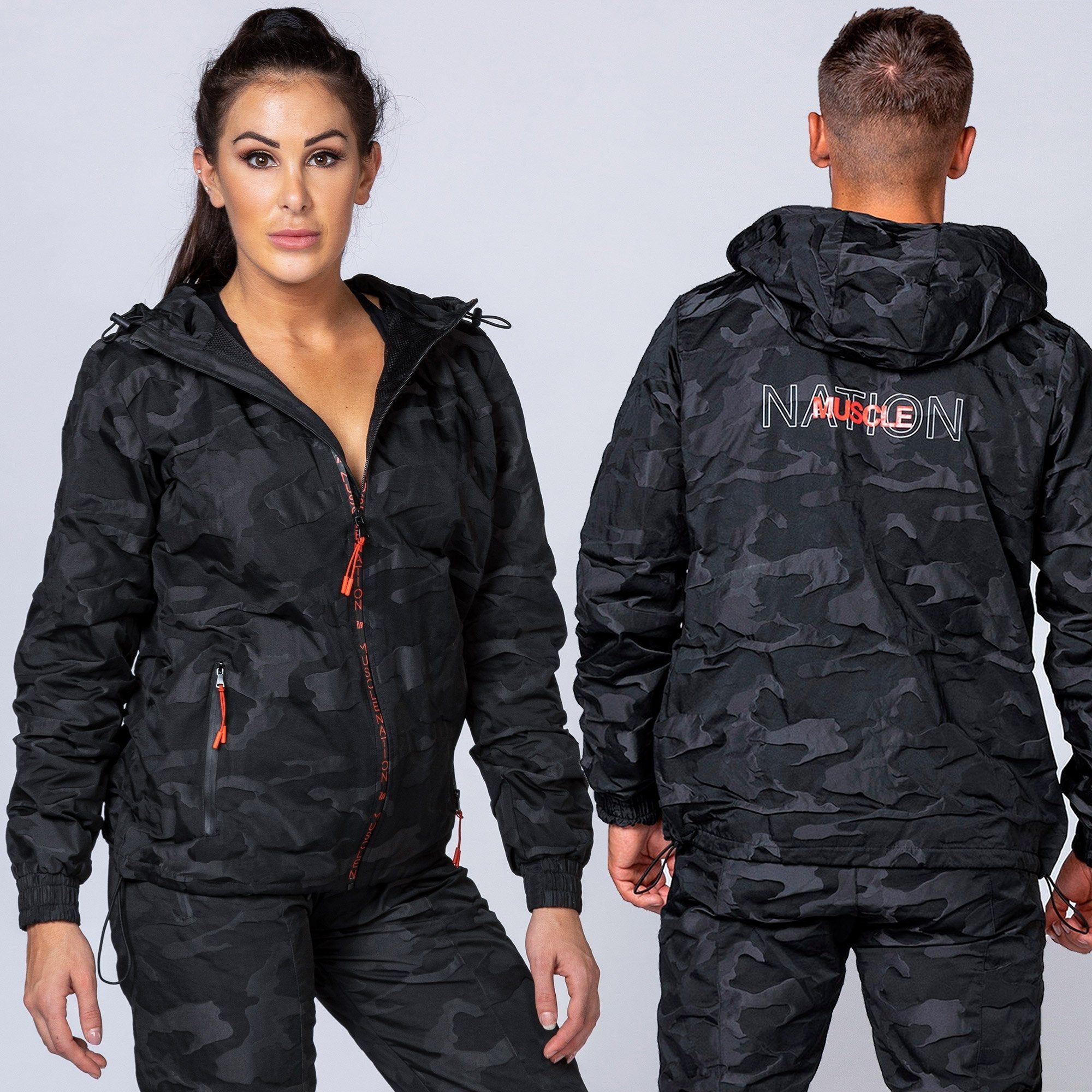 Unisex Tracksuit Jacket - Black Camo sold by Muscle Nation