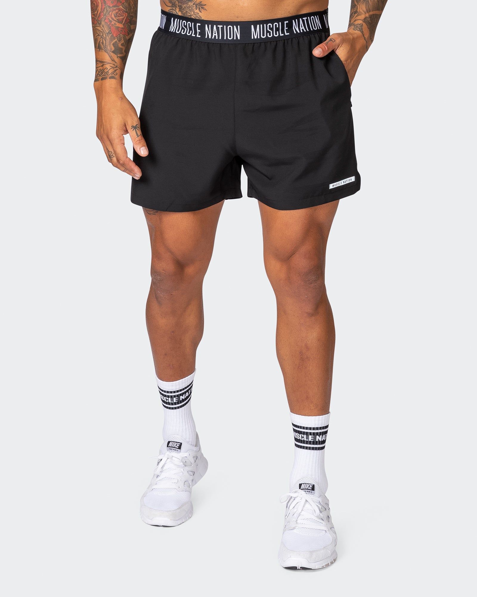 Level Up Training 4" Shorts - Black sold by Muscle Nation