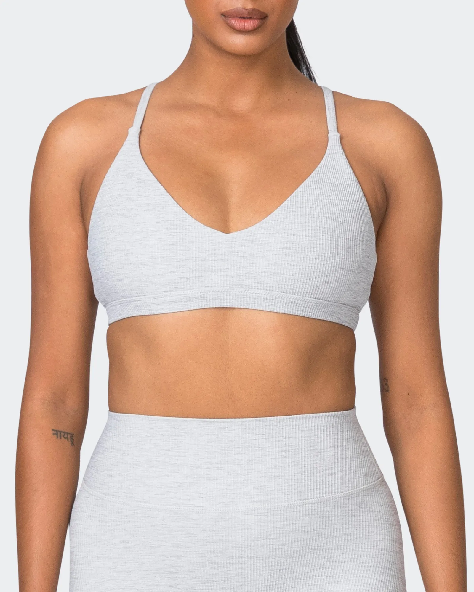 Levitate Rib Bralette - Quiet Grey Marl sold by Muscle Nation product image thumbnail 3