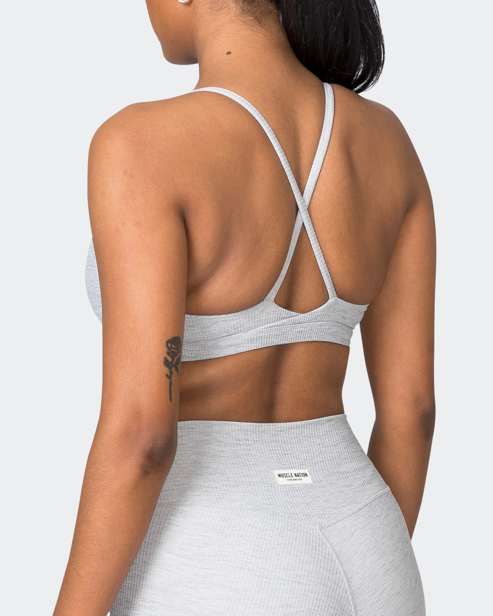 Levitate Rib Bralette - Quiet Grey Marl sold by Muscle Nation product image thumbnail 5