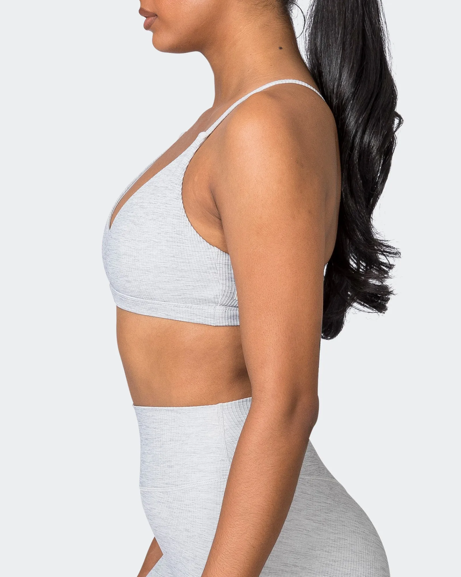 Levitate Rib Bralette - Quiet Grey Marl sold by Muscle Nation product image thumbnail 4