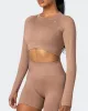 Classic Seamless Long Sleeve Top - Biscuit sold by Muscle Nation