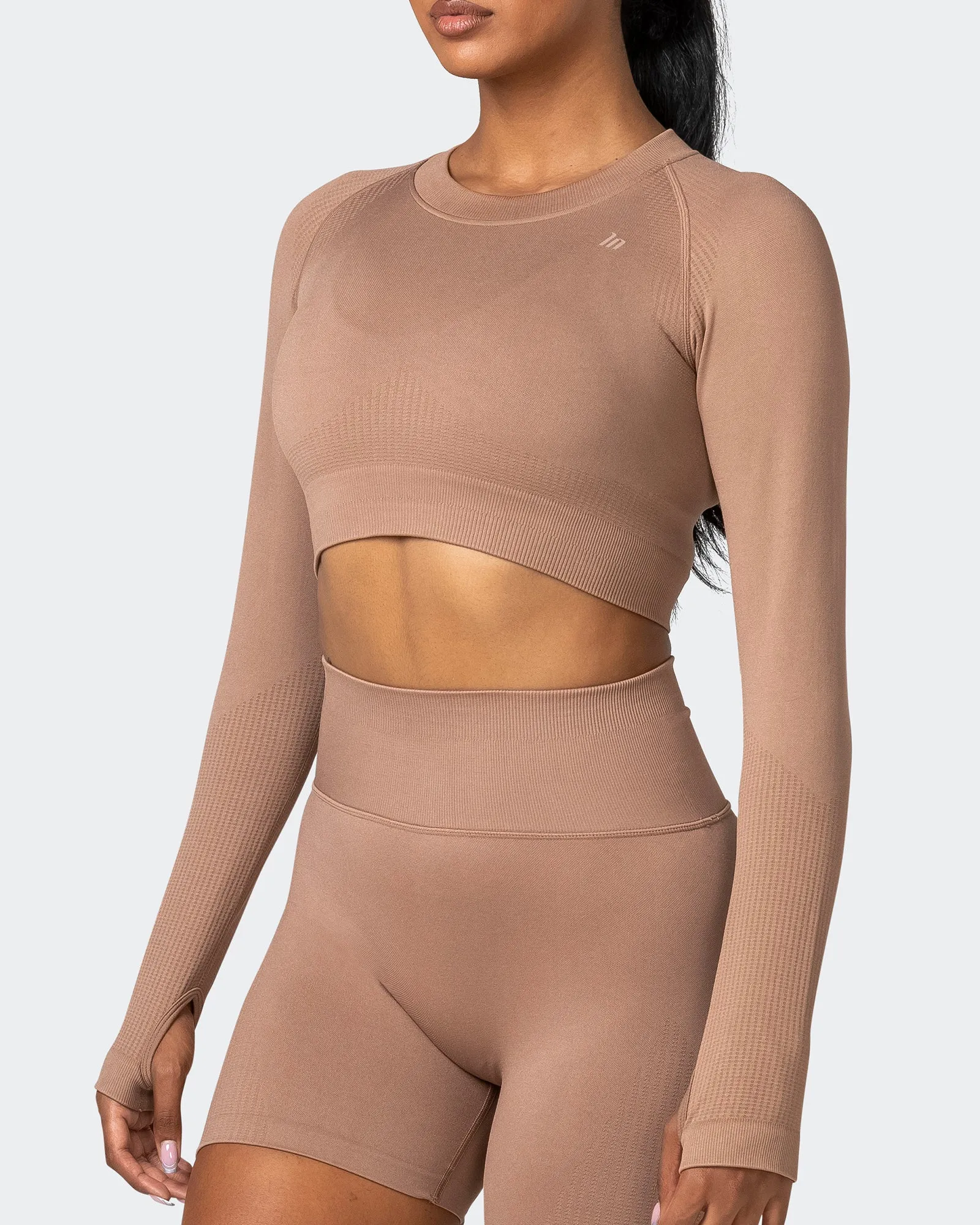 Classic Seamless Long Sleeve Top - Biscuit sold by Muscle Nation product image thumbnail 3