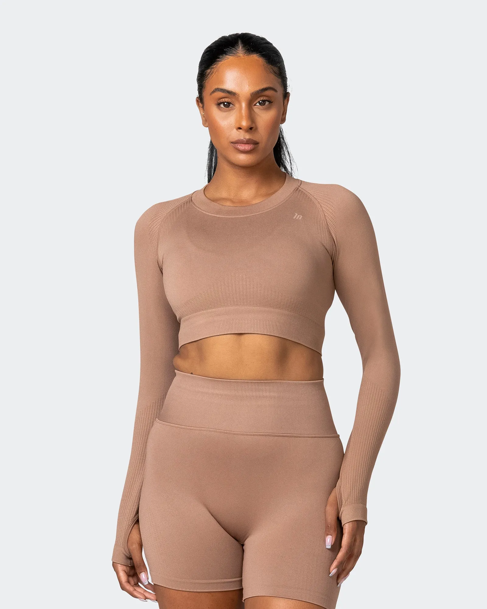 Classic Seamless Long Sleeve Top - Biscuit sold by Muscle Nation