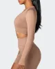 Classic Seamless Long Sleeve Top - Biscuit sold by Muscle Nation