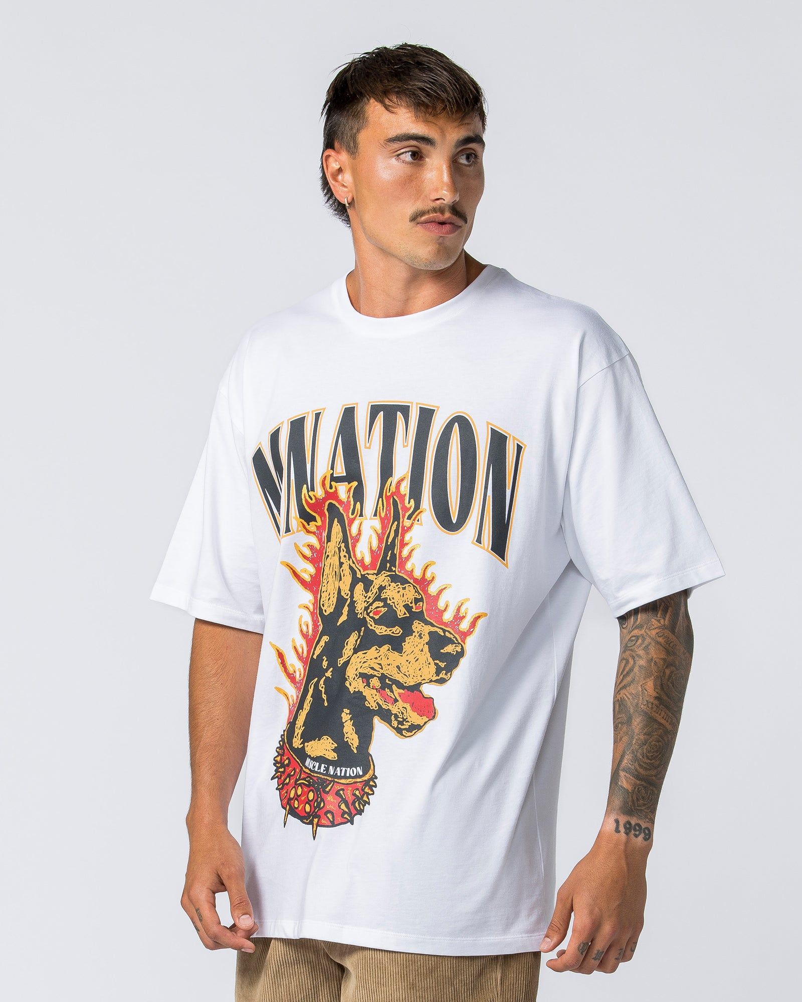 Mens K9 Oversized Tee - White sold by Muscle Nation product image thumbnail 3