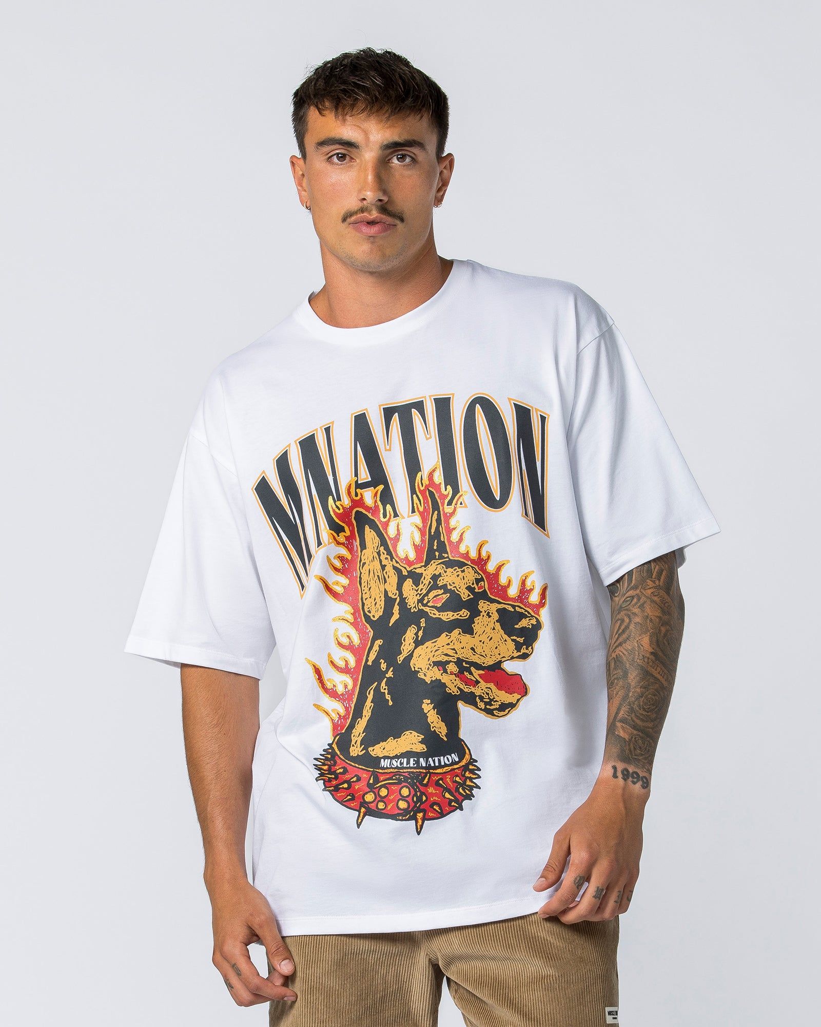 Mens K9 Oversized Tee - White sold by Muscle Nation product image thumbnail 2