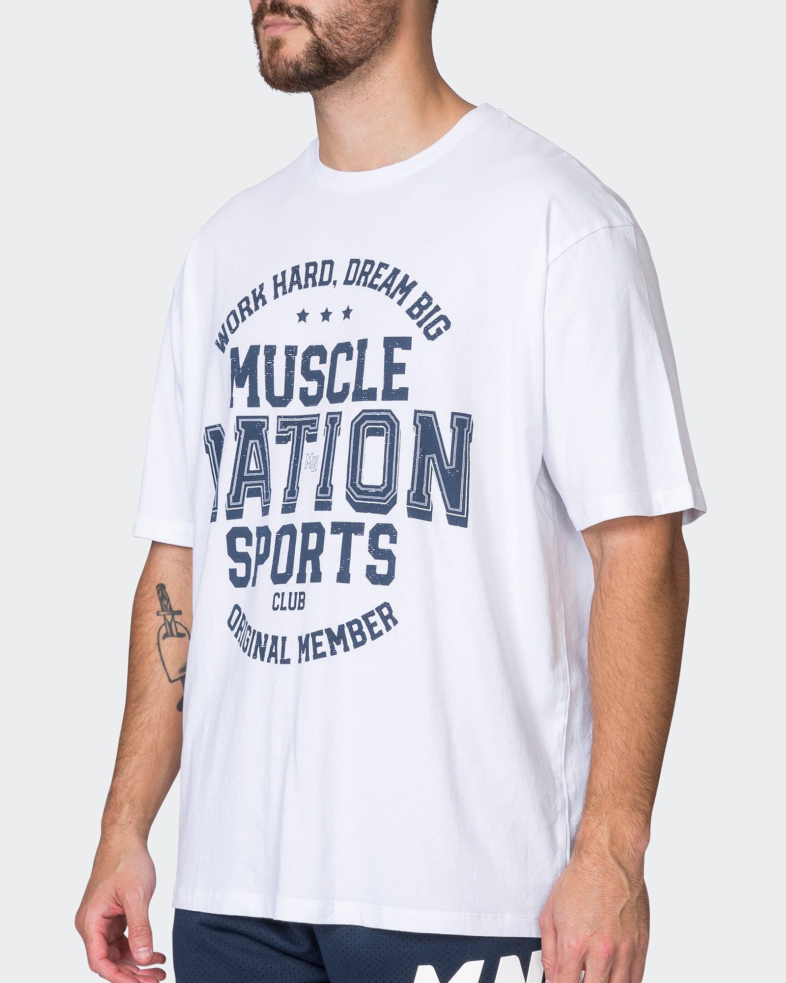 Mens Team MN Oversized Tee - White sold by Muscle Nation product image thumbnail 4