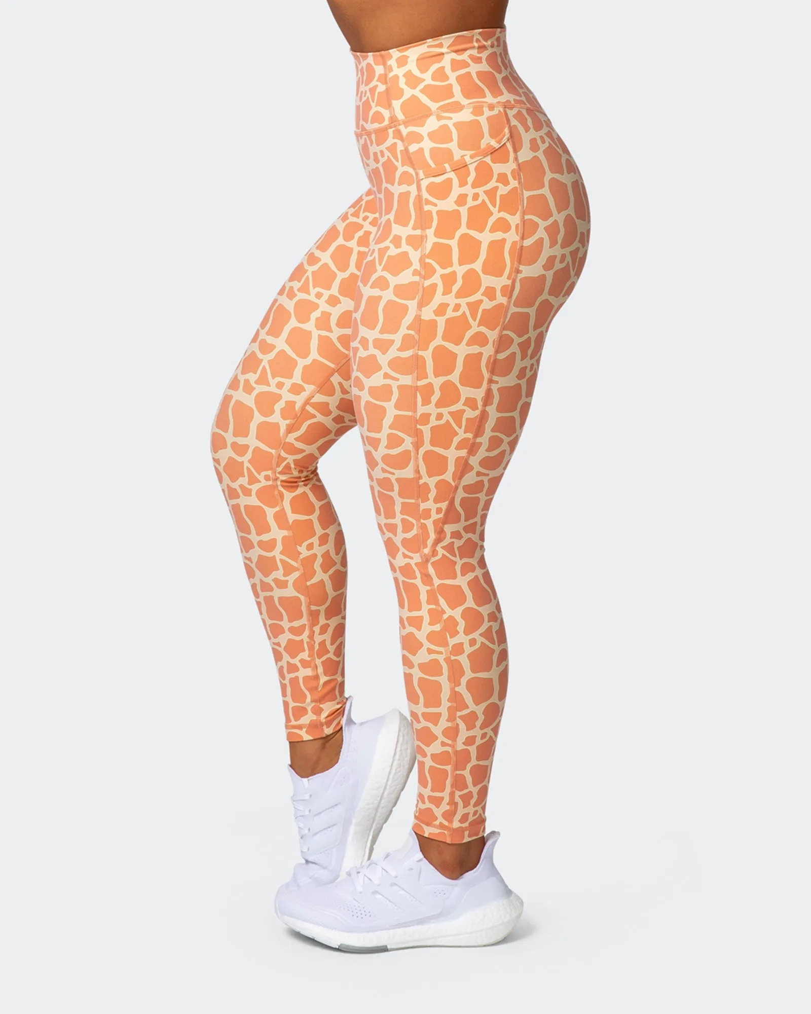 Signature Pocket Ankle Length Leggings - Paradise Giraffe Print sold by Muscle Nation product image thumbnail 3
