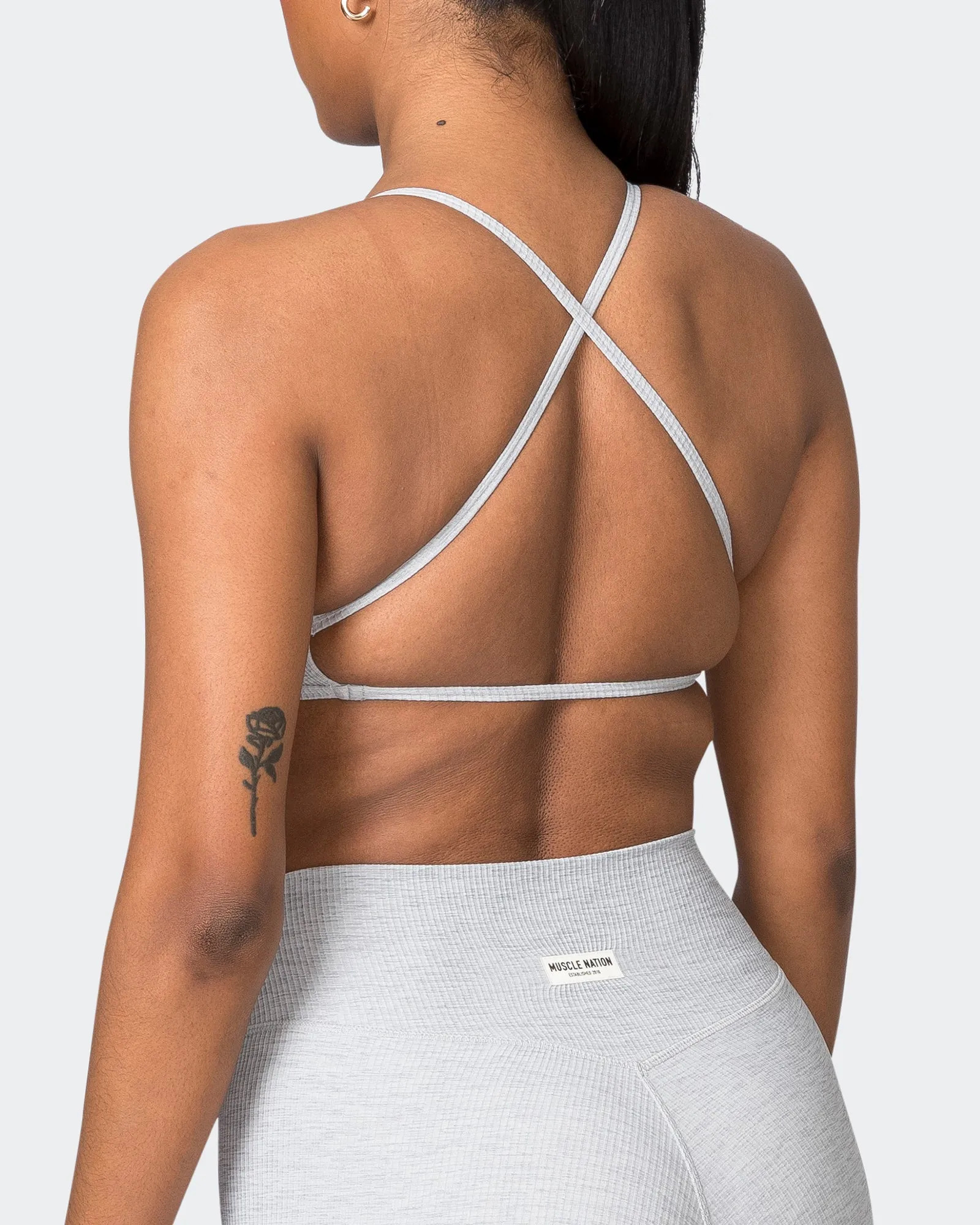 Essence Rib Bralette - Quiet Grey Marl sold by Muscle Nation product image thumbnail 5