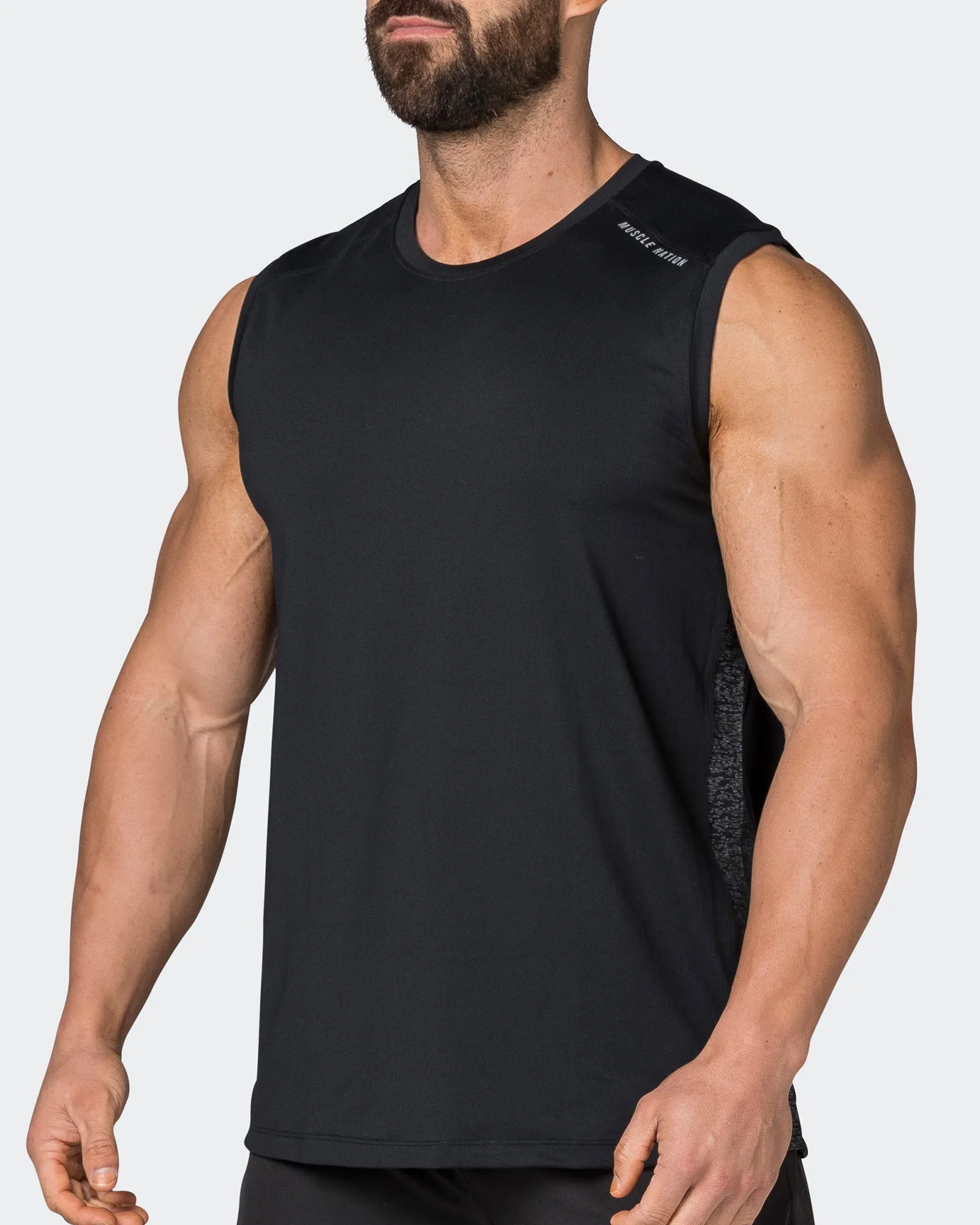 Reflective Running Tank - Black sold by Muscle Nation product image thumbnail 4