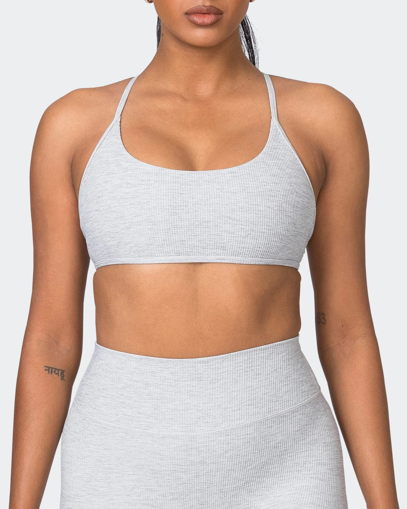 Essence Rib Bralette - Quiet Grey Marl sold by Muscle Nation product image thumbnail 2