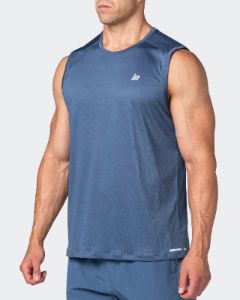 Reflective Training Tank - Denim Blue sold by Muscle Nation