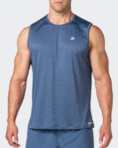 Reflective Training Tank - Denim Blue sold by Muscle Nation