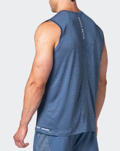 Reflective Training Tank - Denim Blue sold by Muscle Nation