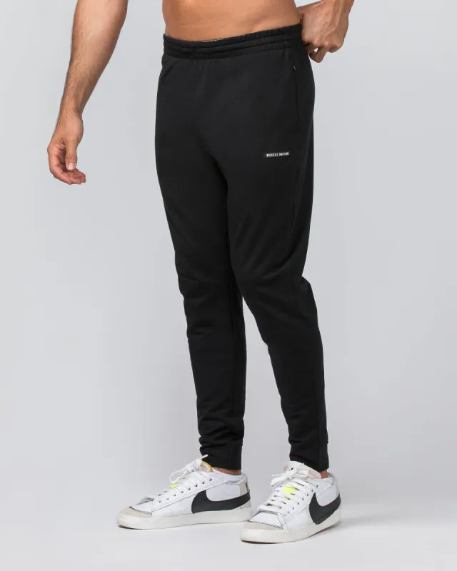 Legacy Training Tapered Jogger - Black (Black logo) sold by Muscle Nation