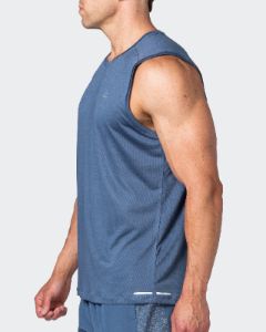 Reflective Training Tank - Denim Blue sold by Muscle Nation