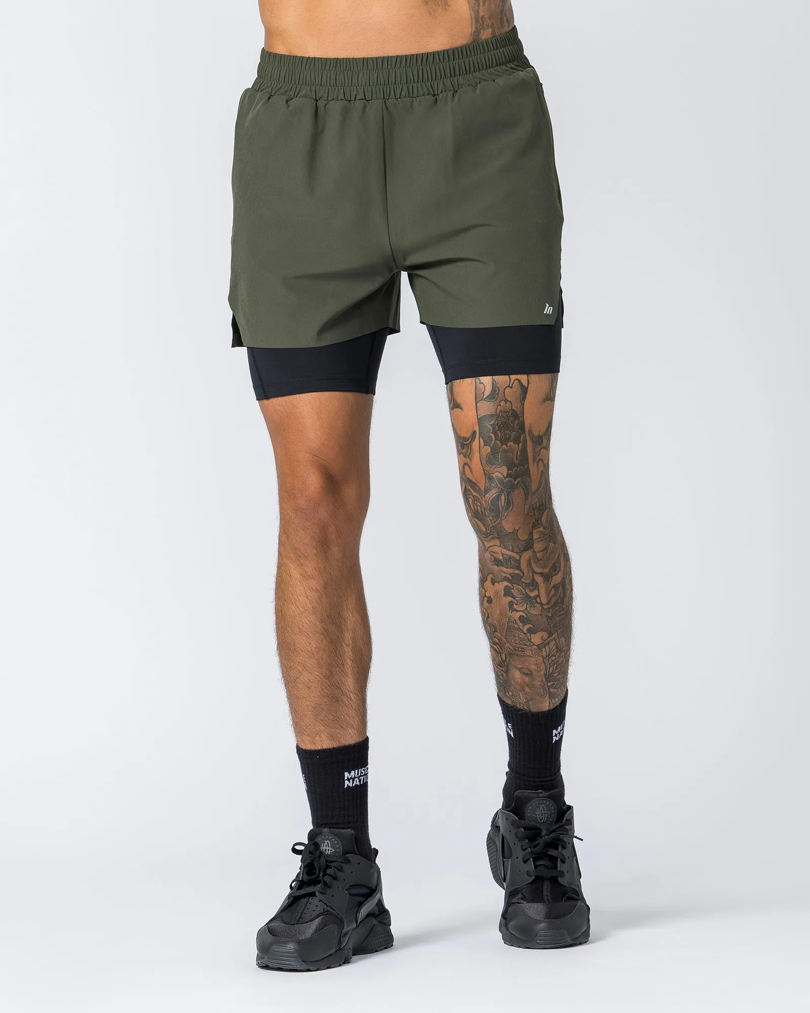 Replay 3" Shorts - Dark Khaki sold by Muscle Nation product image thumbnail 2