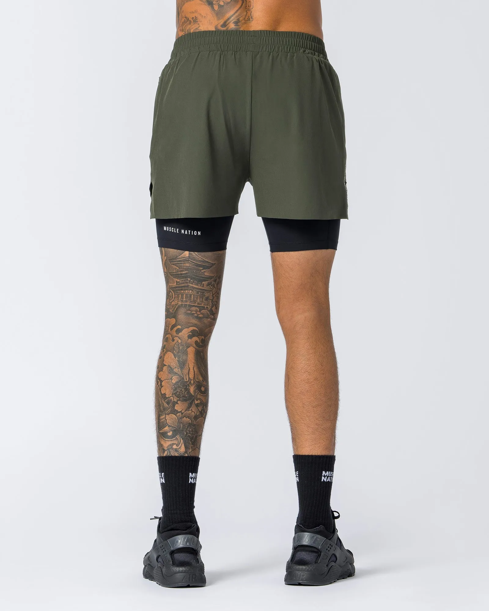 Replay 3" Shorts - Dark Khaki sold by Muscle Nation product image thumbnail 4