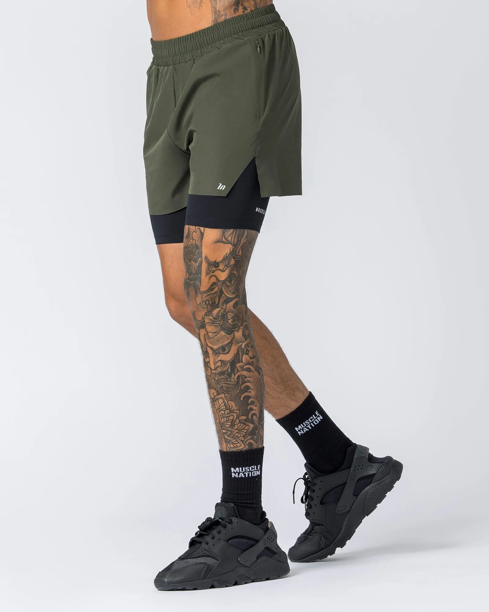 Replay 3" Shorts - Dark Khaki sold by Muscle Nation product image thumbnail 3