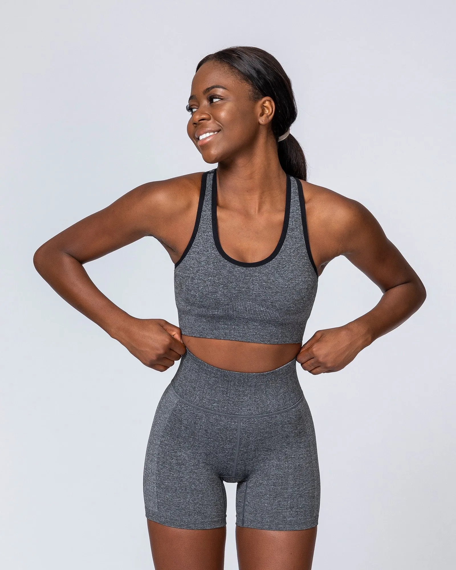 Comfort Seamless Bra - Charcoal Marl sold by Muscle Nation