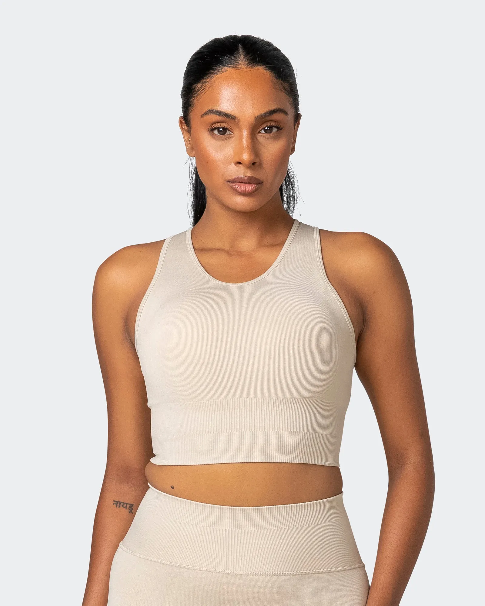 Longline Seamless Bra - Bone sold by Muscle Nation