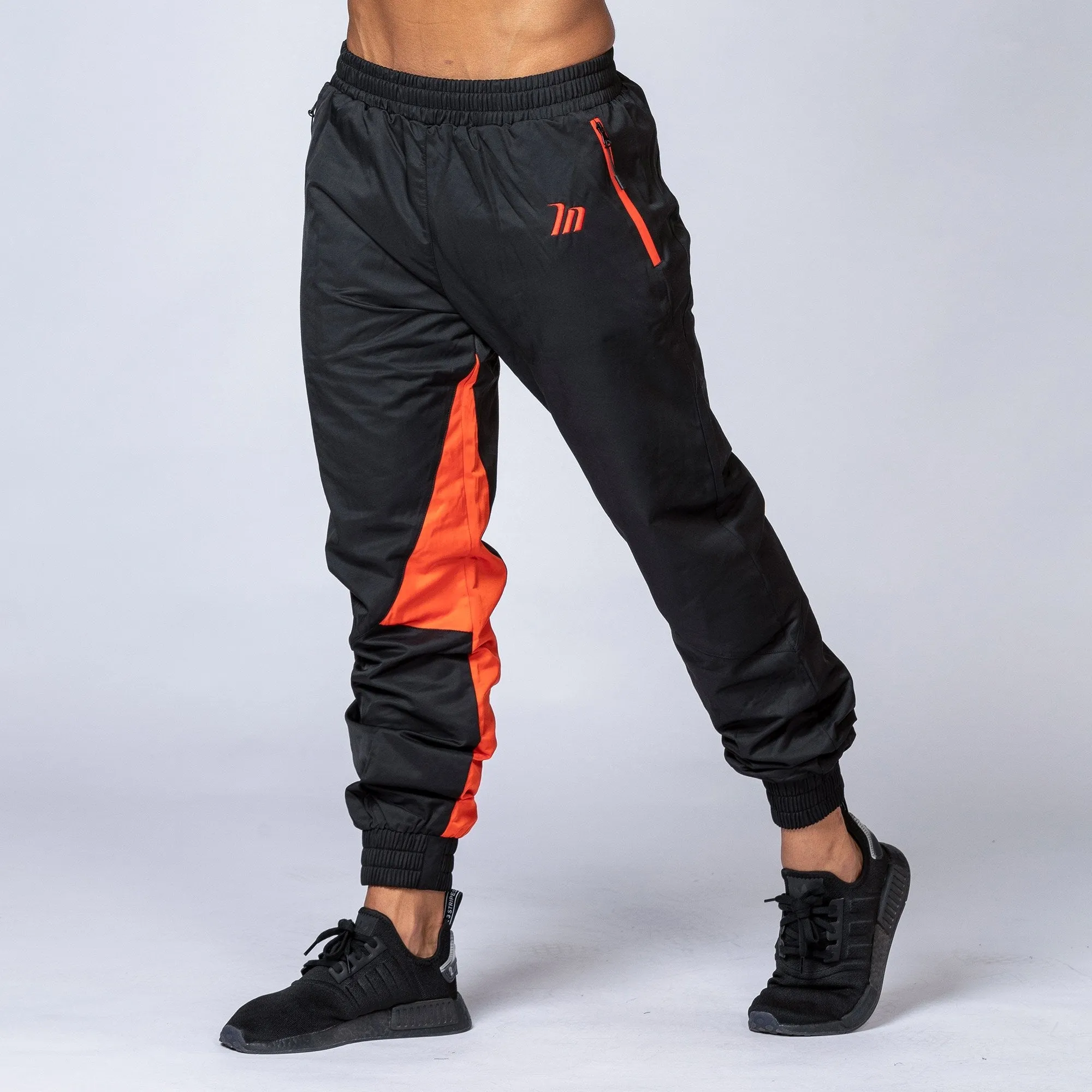 Unisex Retro Tracksuit Pants - Black / Blood Orange sold by Muscle Nation product image thumbnail 5