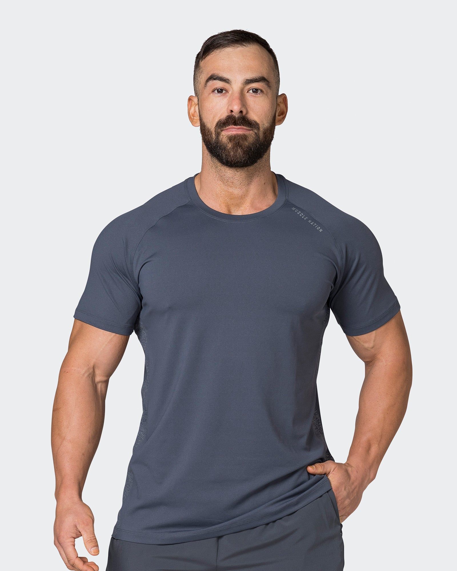 Reflective Running Tee - Thunder sold by Muscle Nation