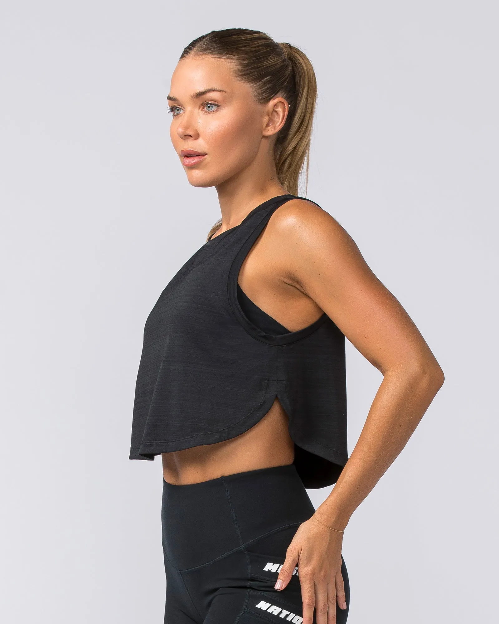 Ignite Cropped Training Tank - Black sold by Muscle Nation product image thumbnail 3