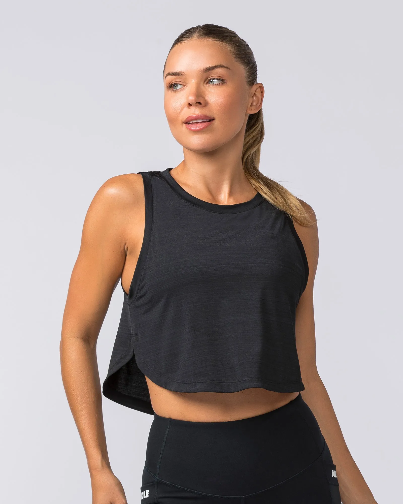 Ignite Cropped Training Tank - Black sold by Muscle Nation product image thumbnail 2