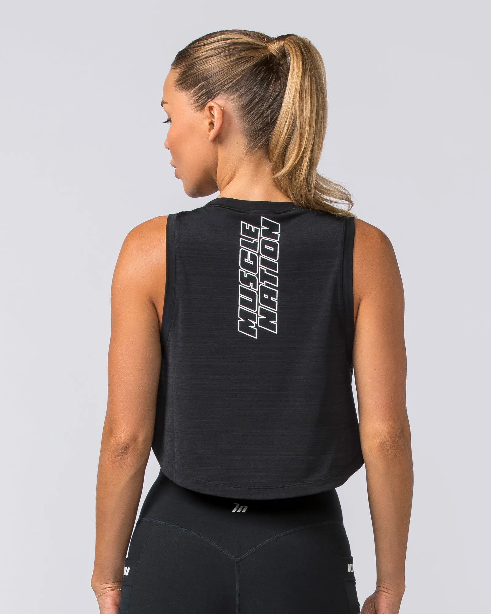 Ignite Cropped Training Tank - Black sold by Muscle Nation product image thumbnail 5