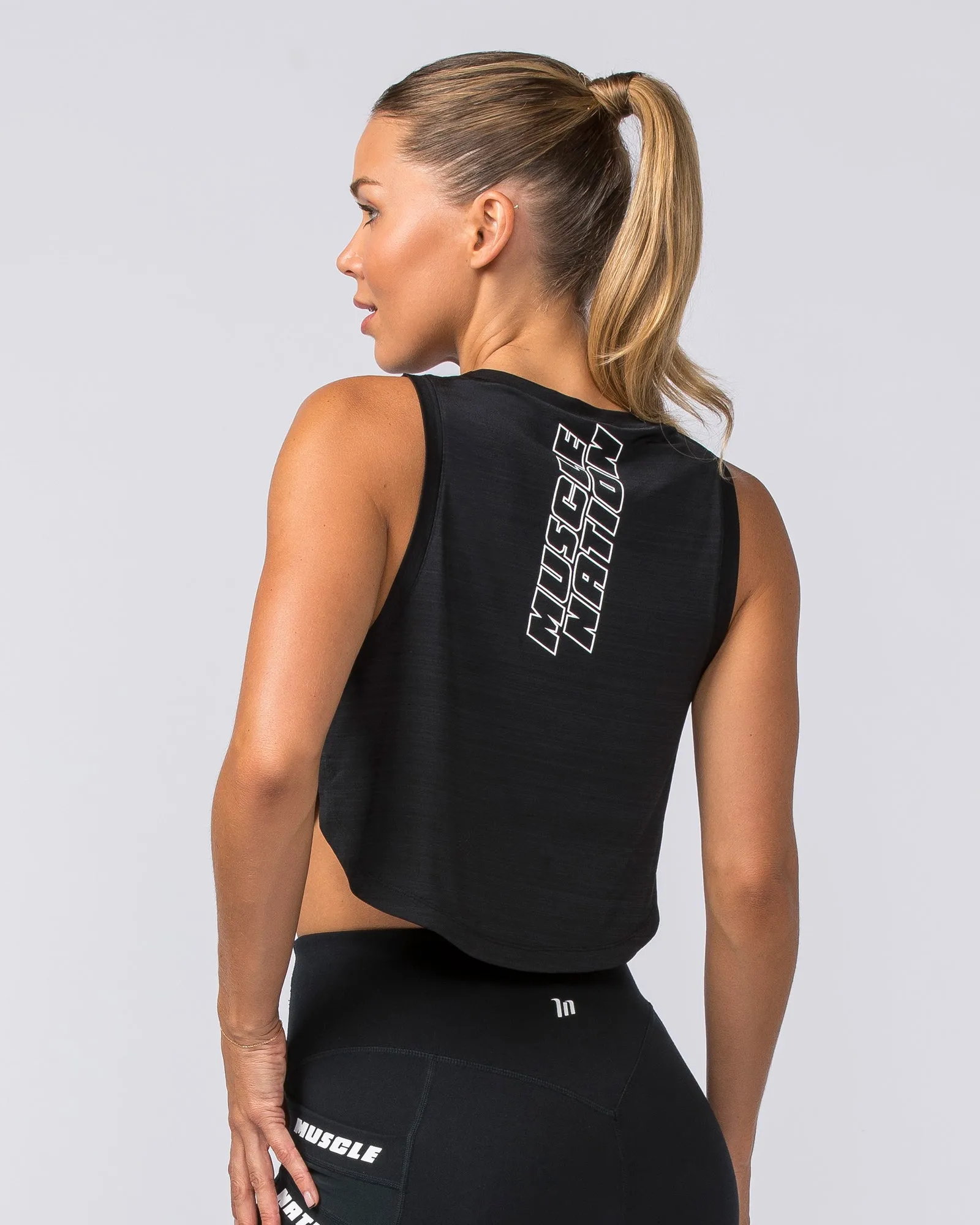 Ignite Cropped Training Tank - Black sold by Muscle Nation