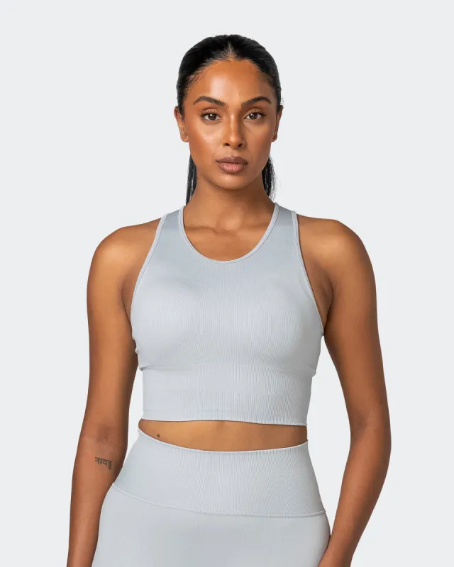 Longline Seamless Bra - Steel sold by Muscle Nation