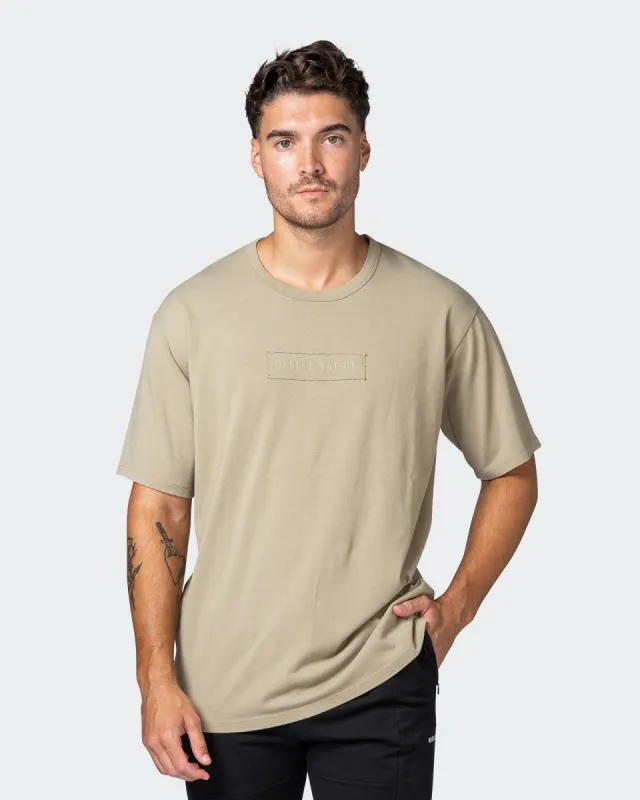Vitalise Oversized Heavy Vintage Tee - Washed Pale Khaki sold by Muscle Nation
